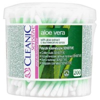 Ватяні палички Cleanic Sensitive Aloe Vera, 200 шт